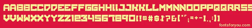 BrokenMachine Font – Yellow Fonts on Red Background