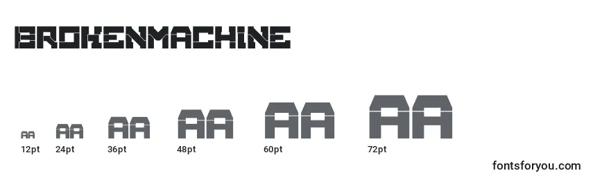 Größen der Schriftart BrokenMachine (122231)