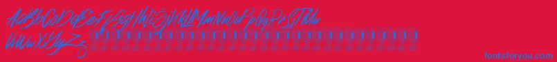 Broklight Font – Blue Fonts on Red Background