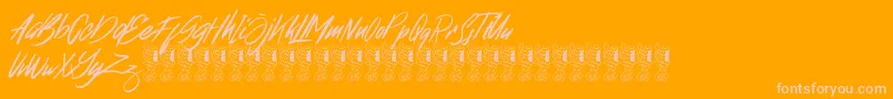 Broklight Font – Pink Fonts on Orange Background