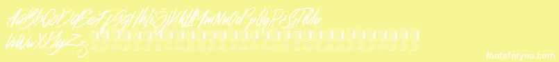 Broklight Font – White Fonts on Yellow Background