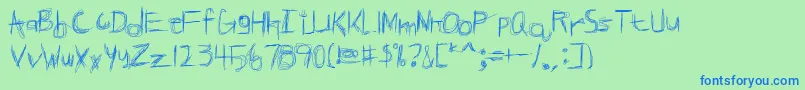 BROKPN   Font – Blue Fonts on Green Background