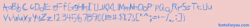 BROKPN   Font – Blue Fonts on Pink Background