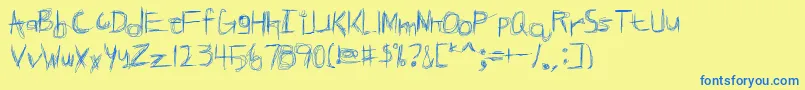 BROKPN   Font – Blue Fonts on Yellow Background