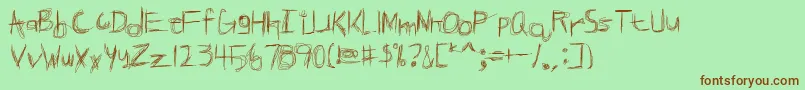 BROKPN   Font – Brown Fonts on Green Background