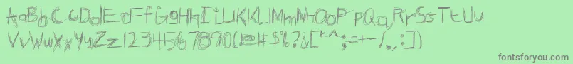 フォントBROKPN   – 緑の背景に灰色の文字
