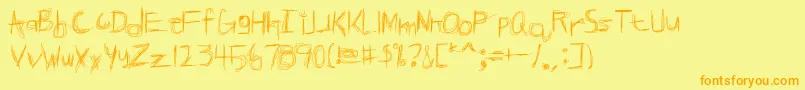 BROKPN   Font – Orange Fonts on Yellow Background