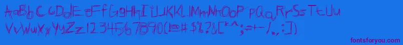 BROKPN   Font – Purple Fonts on Blue Background