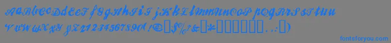 BROKR   -Schriftart – Blaue Schriften auf grauem Hintergrund