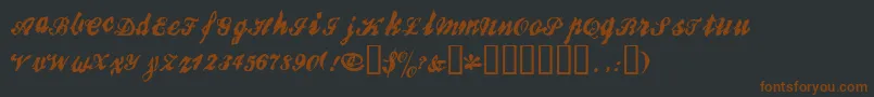 Шрифт BROKR    – коричневые шрифты на чёрном фоне