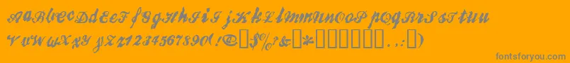 BROKR   -Schriftart – Graue Schriften auf orangefarbenem Hintergrund