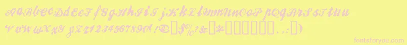 BROKR   -Schriftart – Rosa Schriften auf gelbem Hintergrund