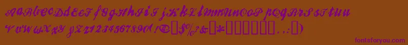 BROKR   -Schriftart – Violette Schriften auf braunem Hintergrund