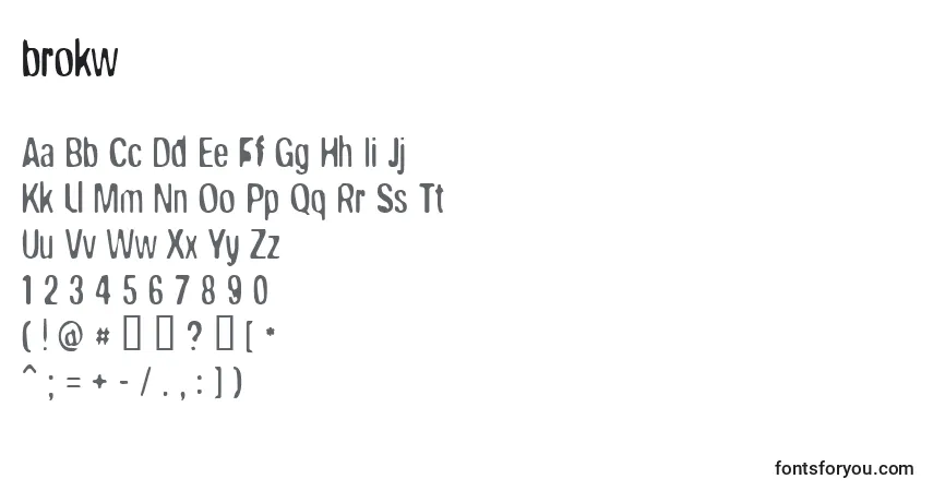 Шрифт Brokw    (122235) – алфавит, цифры, специальные символы