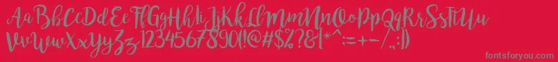 bromello Regular Font – Gray Fonts on Red Background