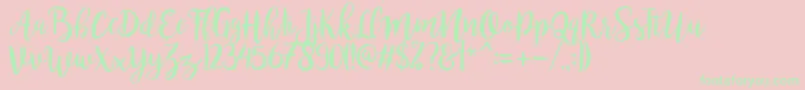 bromello Regular Font – Green Fonts on Pink Background