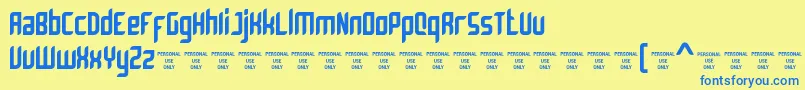 Bromount Personal Use Only Font – Blue Fonts on Yellow Background