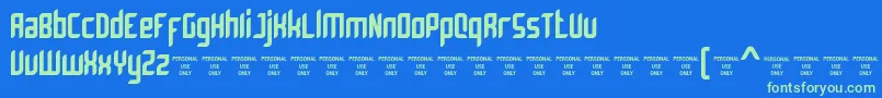 Bromount Personal Use Only Font – Green Fonts on Blue Background