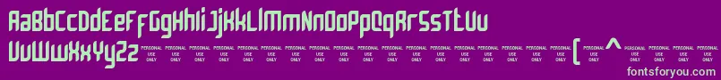 Bromount Personal Use Only Font – Green Fonts on Purple Background