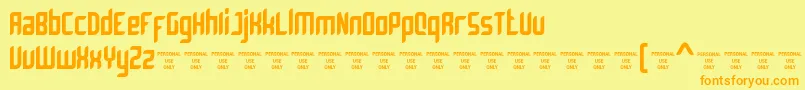 Bromount Personal Use Only Font – Orange Fonts on Yellow Background