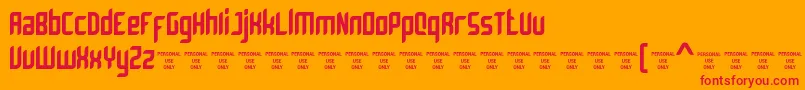 Bromount Personal Use Only Font – Red Fonts on Orange Background