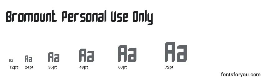 Bromount Personal Use Only Font Sizes