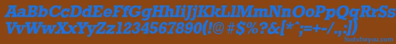 Шрифт StaffordserialBolditalic – синие шрифты на коричневом фоне