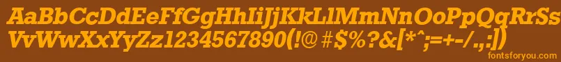 StaffordserialBolditalic Font – Orange Fonts on Brown Background