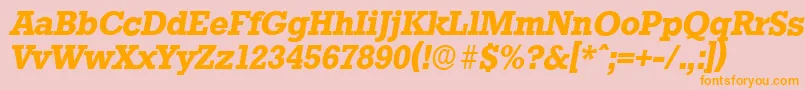 Police StaffordserialBolditalic – polices orange sur fond rose