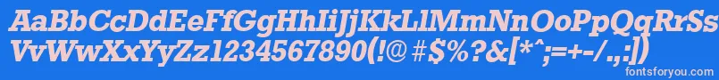Шрифт StaffordserialBolditalic – розовые шрифты на синем фоне