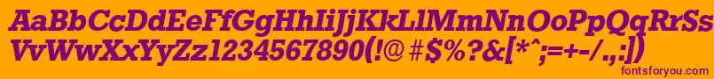 StaffordserialBolditalic Font – Purple Fonts on Orange Background
