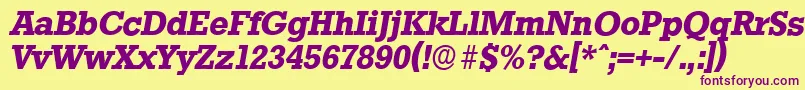 StaffordserialBolditalic Font – Purple Fonts on Yellow Background