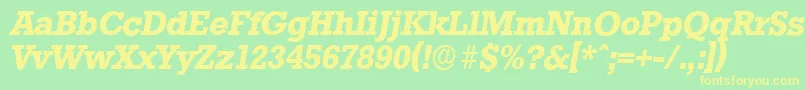 StaffordserialBolditalic Font – Yellow Fonts on Green Background