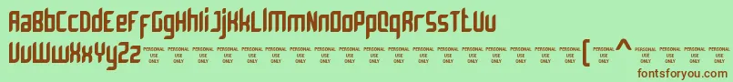 Bromount Personal Use Only-fontti – ruskeat fontit vihreällä taustalla