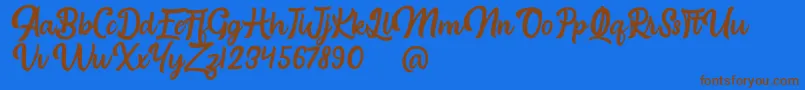 Brongline Presiom Personal Use Font – Brown Fonts on Blue Background