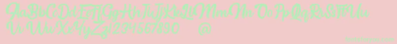 Brongline Presiom Personal Use Font – Green Fonts on Pink Background