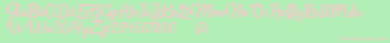 Brongline Presiom Personal Use-Schriftart – Rosa Schriften auf grünem Hintergrund