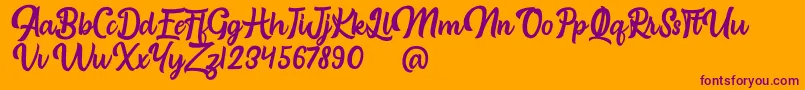 Brongline Presiom Personal Use Font – Purple Fonts on Orange Background