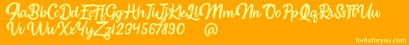 Brongline Presiom Personal Use Font – Yellow Fonts on Orange Background