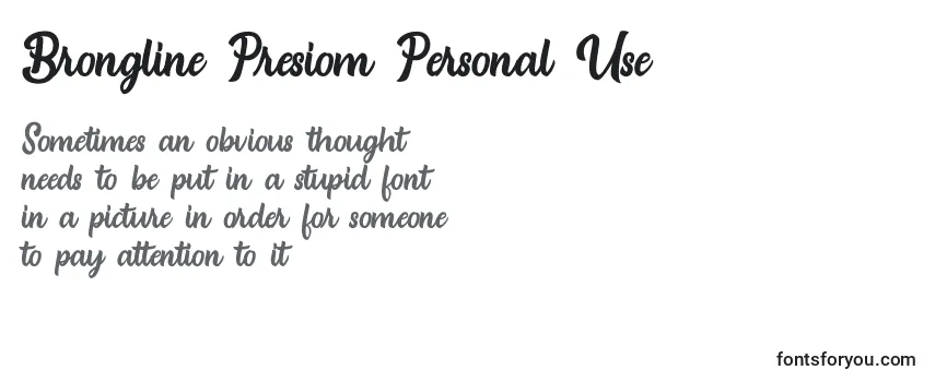Review of the Brongline Presiom Personal Use Font