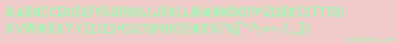 bronic-Schriftart – Grüne Schriften auf rosa Hintergrund