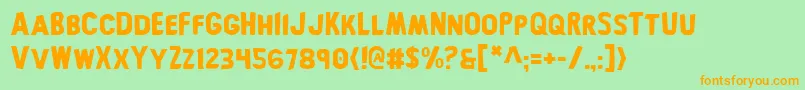 bronic-Schriftart – Orangefarbene Schriften auf grünem Hintergrund