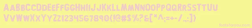 bronic-Schriftart – Rosa Schriften auf gelbem Hintergrund