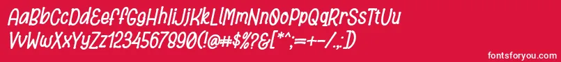 Bronice Font Italic by 7NTypes Font – White Fonts on Red Background