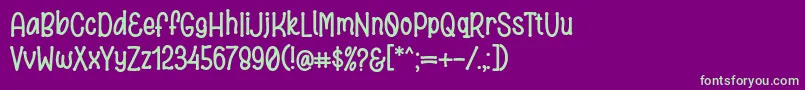 Bronice Font Regular by 7NTypes-fontti – vihreät fontit violetilla taustalla