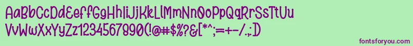 Police Bronice Font Regular by 7NTypes – polices violettes sur fond vert