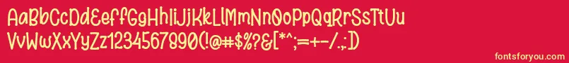 Bronice Font Regular by 7NTypes Font – Yellow Fonts on Red Background