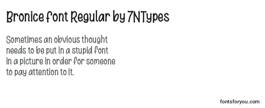 Reseña de la fuente Bronice Font Regular by 7NTypes