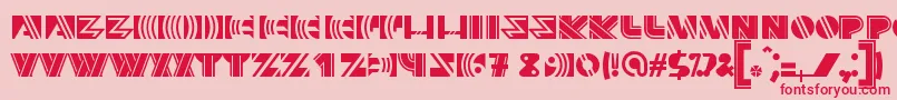 フォントBronium – ピンクの背景に赤い文字