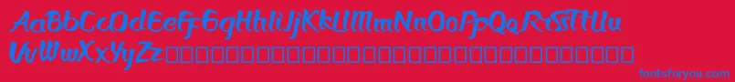 Bronkos Font – Blue Fonts on Red Background
